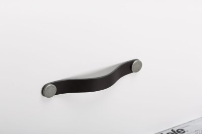 Möbelhandtag Flexa 160 Läder Svart med plåt