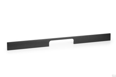 Peak 448 avlångt möbelhandtag, borstad svart aluminium