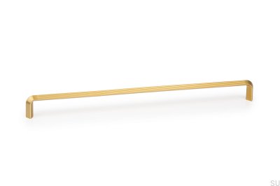 Långt möbelhandtag Lines 320 Borstat guld