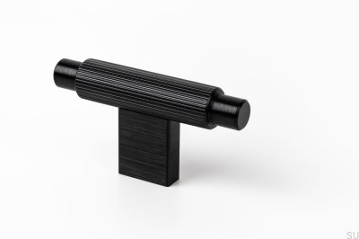 Möbelknopp T-Bar Arpa Aluminium Svart Borstad