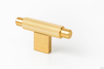 Möbelknopp T-Bar Arpa Aluminium Guld Borstad