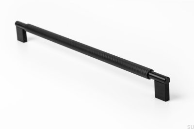 Arpa 320 avlångt möbelhandtag Aluminium Svart Borstad