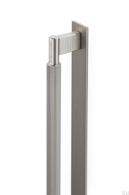 Längsgående möbelhandtag med Arpa Plate 1178, Aluminium, Silver, Borstad