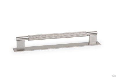 Längsgående möbelhandtag med Arpa Plate 192, Aluminium, Silver, Borstad