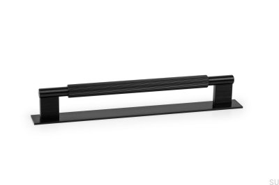 Längsgående möbelhandtag med Arpa Plate 192 Aluminium Svart Borstad