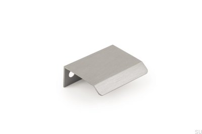 Curve 32 Aluminum Grey Möbelhandtag med borstad kant