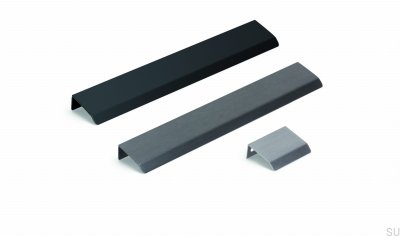 Curve 32 Aluminum Grey Möbelhandtag med borstad kant