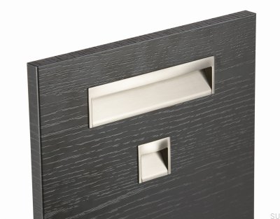 Infällt möbelhandtag Wave 32 Borstad Nickel