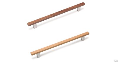 Avlångt möbelhandtag Ara W 224 Ek med Aluminium