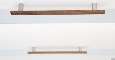 Avlångt möbelhandtag Ara W 224 Valnöt med aluminium