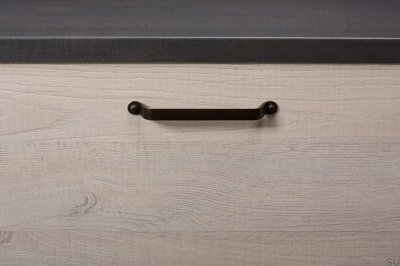 Avlångt möbelhandtag Knapp 160 Metall Svart Matt