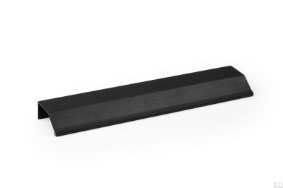 Wing 128 Aluminium Svart Möbelhandtag i borstad kant