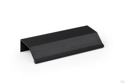 Wing 64 Aluminium Svart Möbelhandtag i borstad kant
