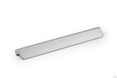 Avlångt möbelhandtag Flapp 128/160 Aluminium Silver Borstad