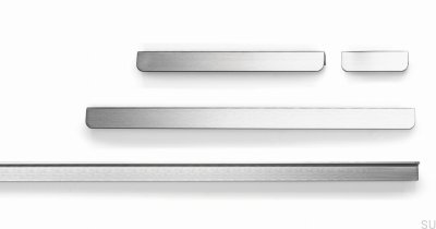 Avlångt möbelhandtag Flapp 128/160 Aluminium Silver Borstad