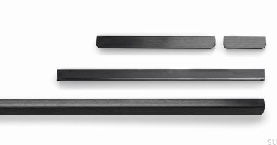 Avlångt möbelhandtag Flapp 1056 Aluminium Svart Borstad