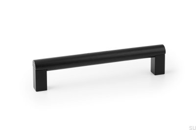 Eto 160 träsvart med svart aluminium avlångt möbelhandtag