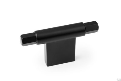 Möbelknopp T-Bar Prisma Metall Svart Matt