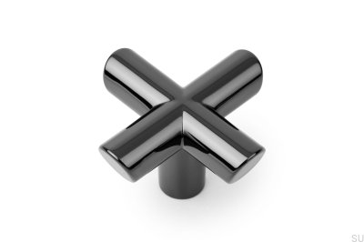 Möbelknopp Equis Svart polerad nickel