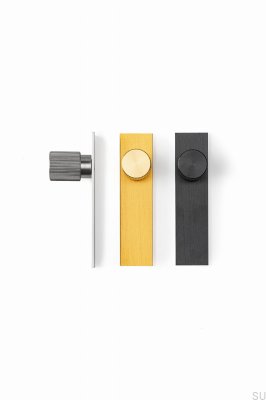 Möbelknopp med Arpa Plate Aluminium Svart Borstad bricka