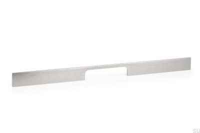 Peak 448 aluminium Borstad silver avlångt möbelhandtag