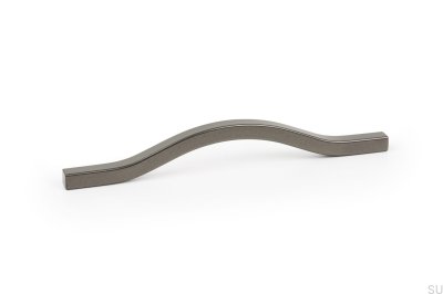Avlångt möbelhandtag Brave 128 Aluminium Metallic Grå