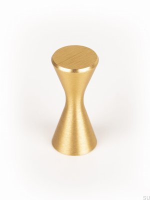 Diabolo Borstad Aluminium Guld Borstad Möbelknopp