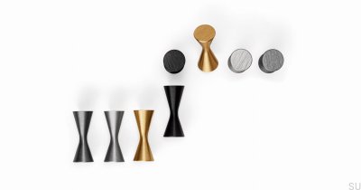 Diabolo Aluminium Svart Borstad Möbelknopp