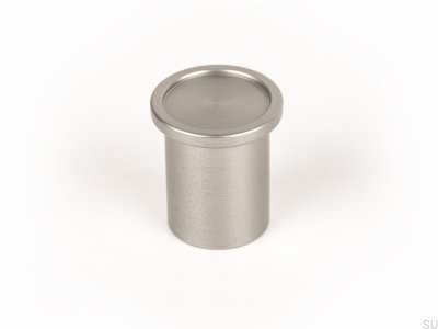 Möbelknopp Rund Aluminium Silver Borstad