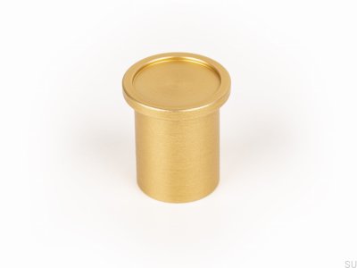 Möbelknopp Rund Aluminium Guld Borstad