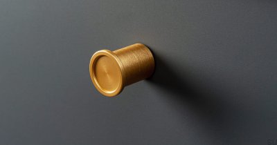 Möbelknopp Rund Aluminium Guld Borstad