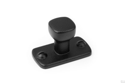 Möbelknopp med bricka Fast Metal Black