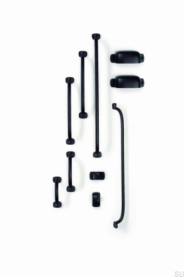 Avlångt möbelhandtag Firm 64 Metal Black