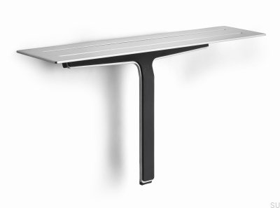Badrumshylla med skrapa för glas och duschkabiner 7010 Borstat stål