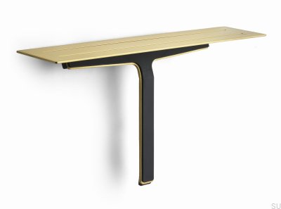 Badrumshylla med skrapa för glas och duschkabiner 7012 Guld PVD-beläggning