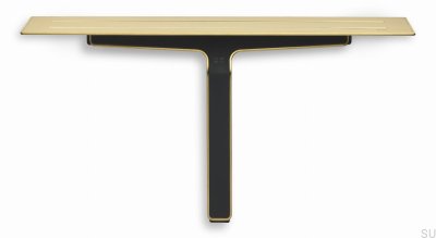 Badrumshylla med skrapa för glas och duschkabiner 7012 Guld PVD-beläggning
