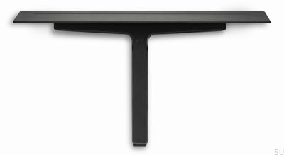 Badrumshylla med skrapa för glas och duschkabiner 7014 Svart PVD-beläggning