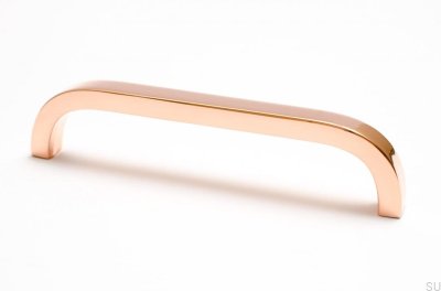 Smalt möbelhandtag Slim 128 Polerad Koppar Omålad