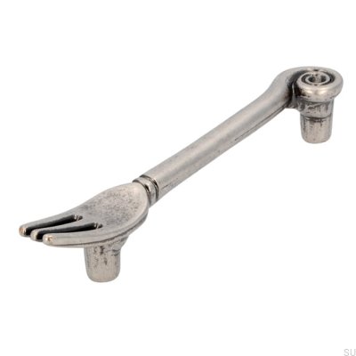 Avlångt möbelhandtag 1051 96 Gaffel Antik Silver