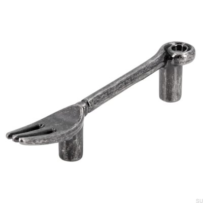 Avlångt möbelhandtag 1051 64 Gaffel Antik Silver