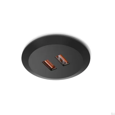 USB-kontakt Subby Infälld 20W/24V Svart