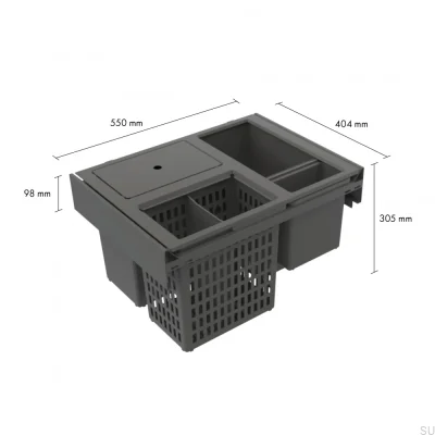 Sopsorteringssystem Hide 600 Eco Mörkgrå