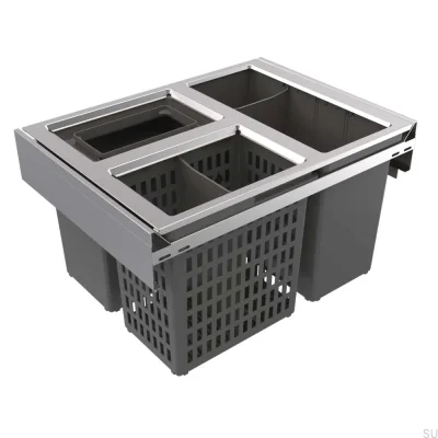 System av avfallssorteringsbehållare Hide 600 Eco Silver
