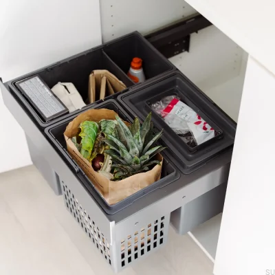 Välj Side 600 Eco soptunna system Mörkgrå