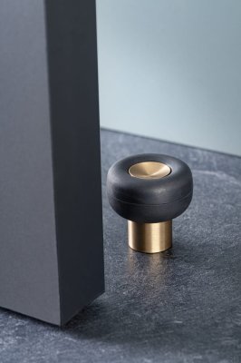 Fotvagn Golvdörrstopp Aluminium Guld Borstad Cava