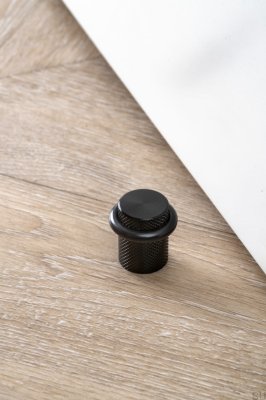 Golvstopp för dörrar Graf Aluminium Svart Borstad