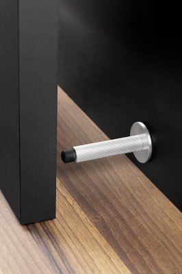 Arpa Vägghängd dörrpropp Aluminium Silver Borstad