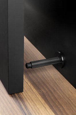 Fot Vägghängd dörrstoppare Arpa Aluminium Svart Borstad