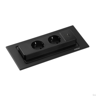 Backflip dubbelt uttag med USB-C Matte Black