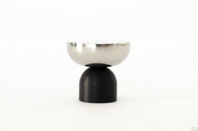 Kokeshi Mix 3032 Möbelknopp i svart aluminium med polerat stål